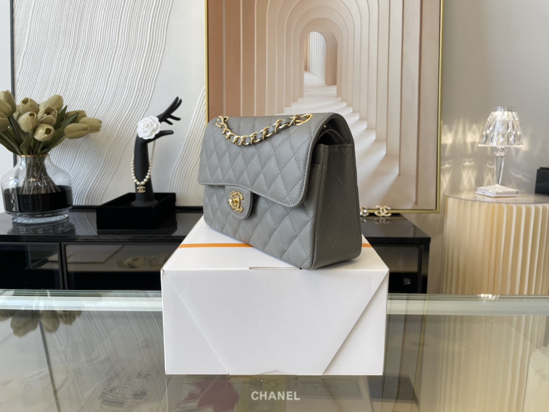 Ch@nel Flap Bag-Caviar-23CM