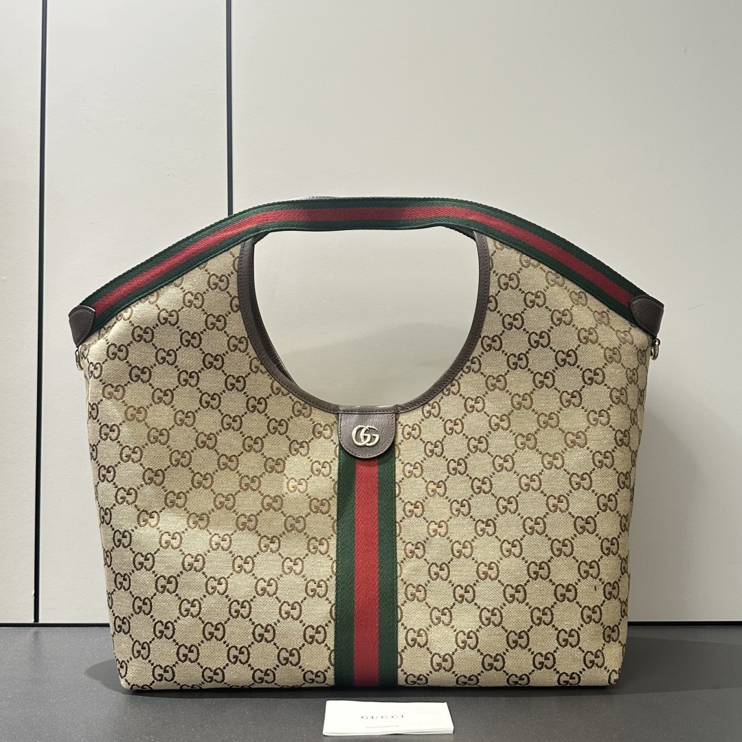 Gucc*Giglio Large Tote Bag In Beige And Brown GG Canvas-60*47*16CM