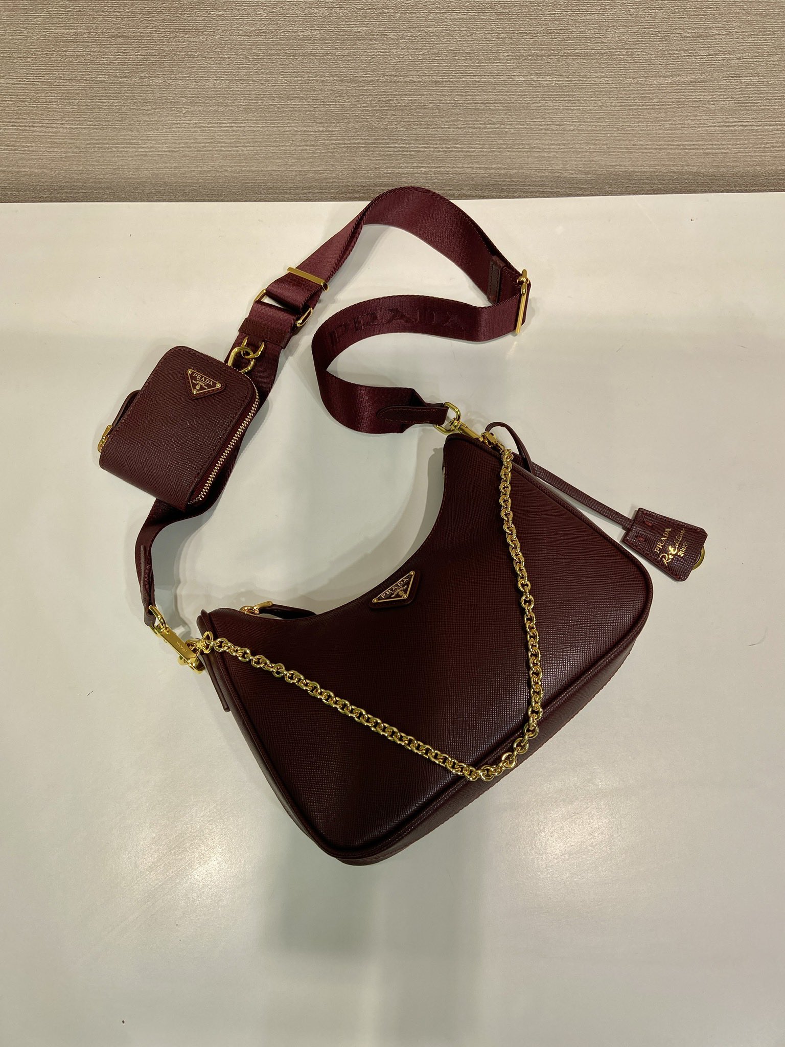 Prada Nylon Hobo Bag-1BH204-22*12*6CM