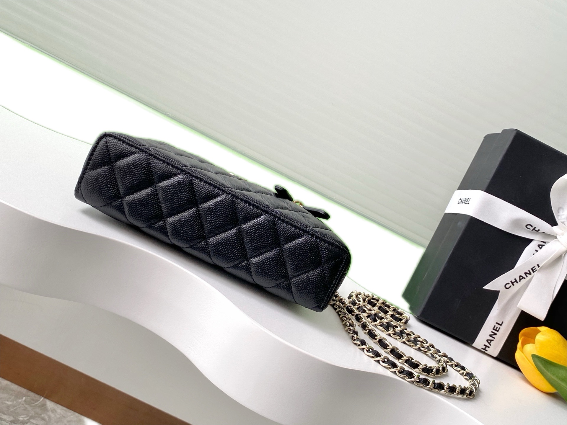 Ch@nel Cosmetic Bag-Caviar-18CM