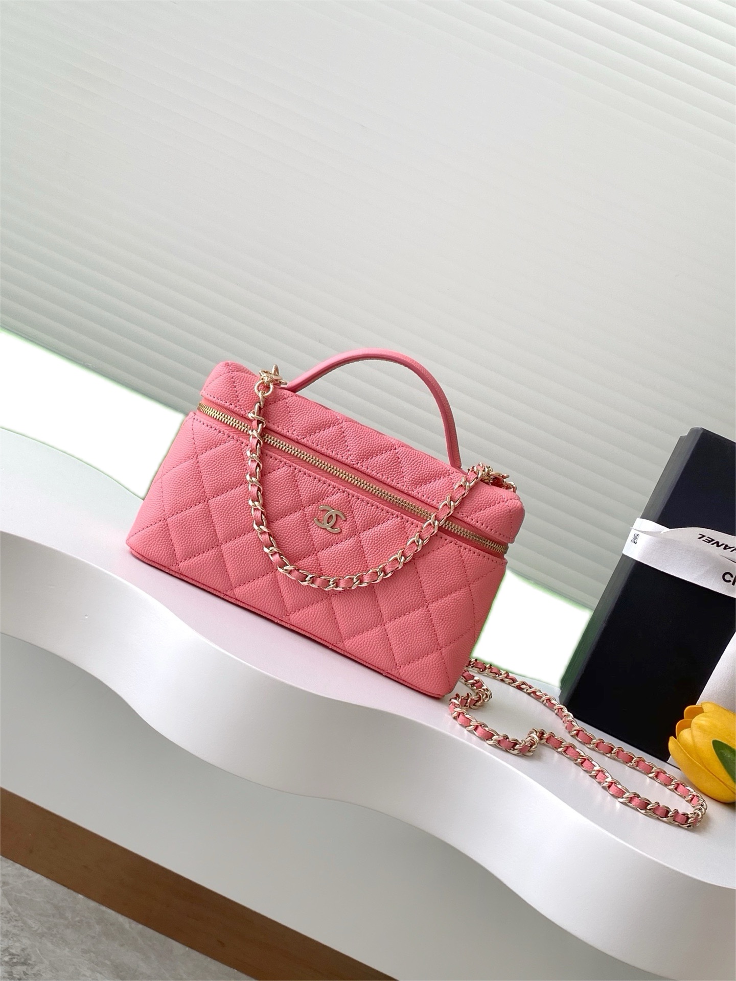 Ch@nel Cosmetic Bag-Caviar-18CM