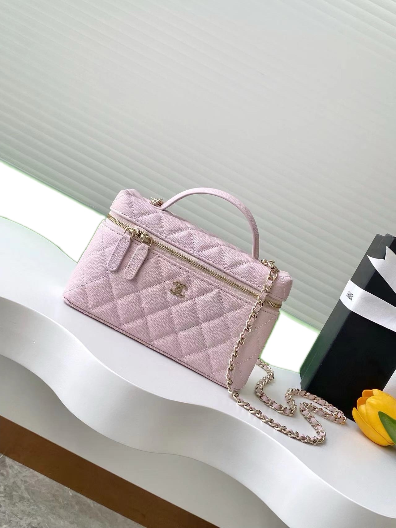Ch@nel Cosmetic Bag-Caviar-18CM