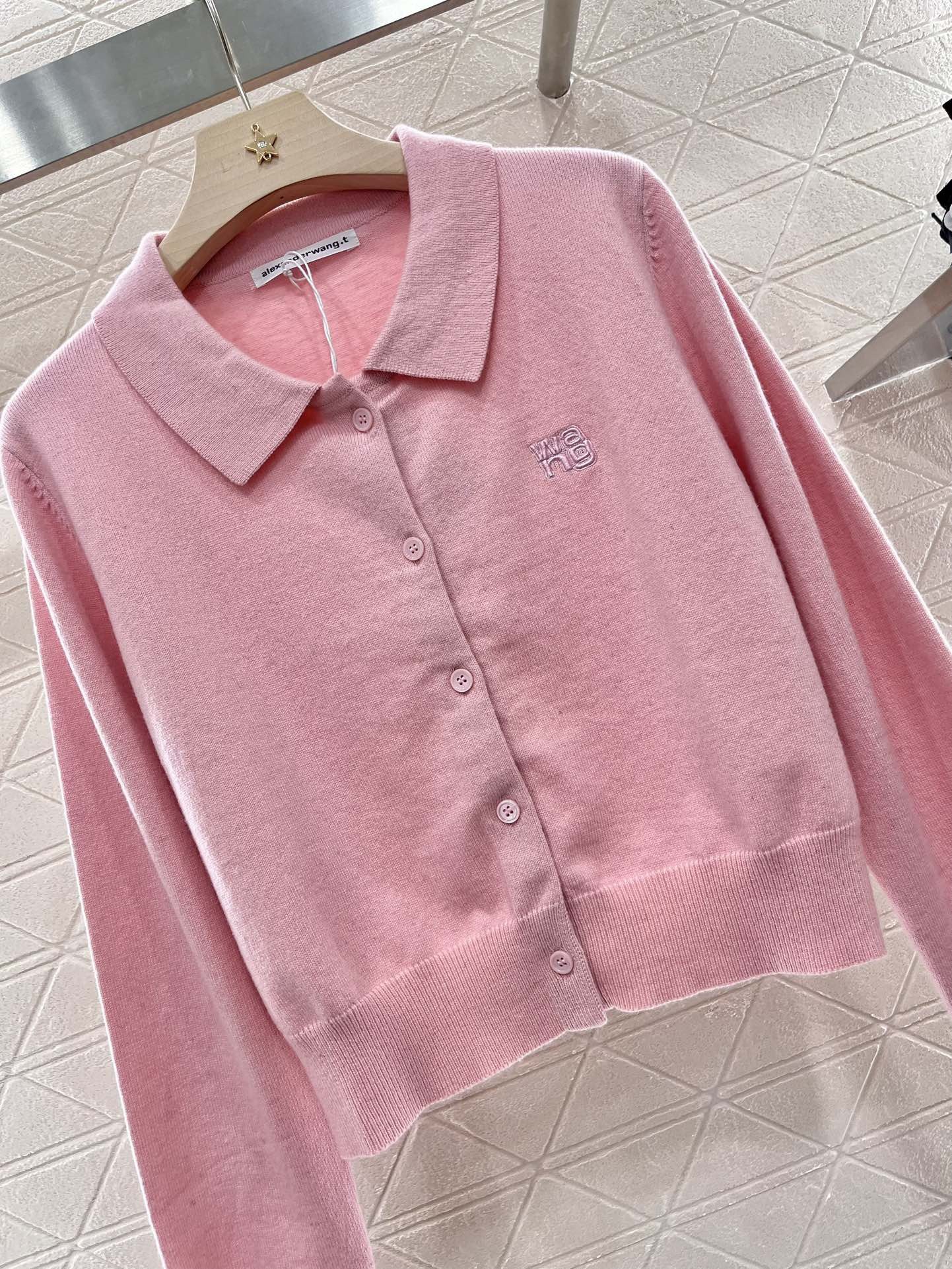 Alexander Wang stacked-logo Cardigan