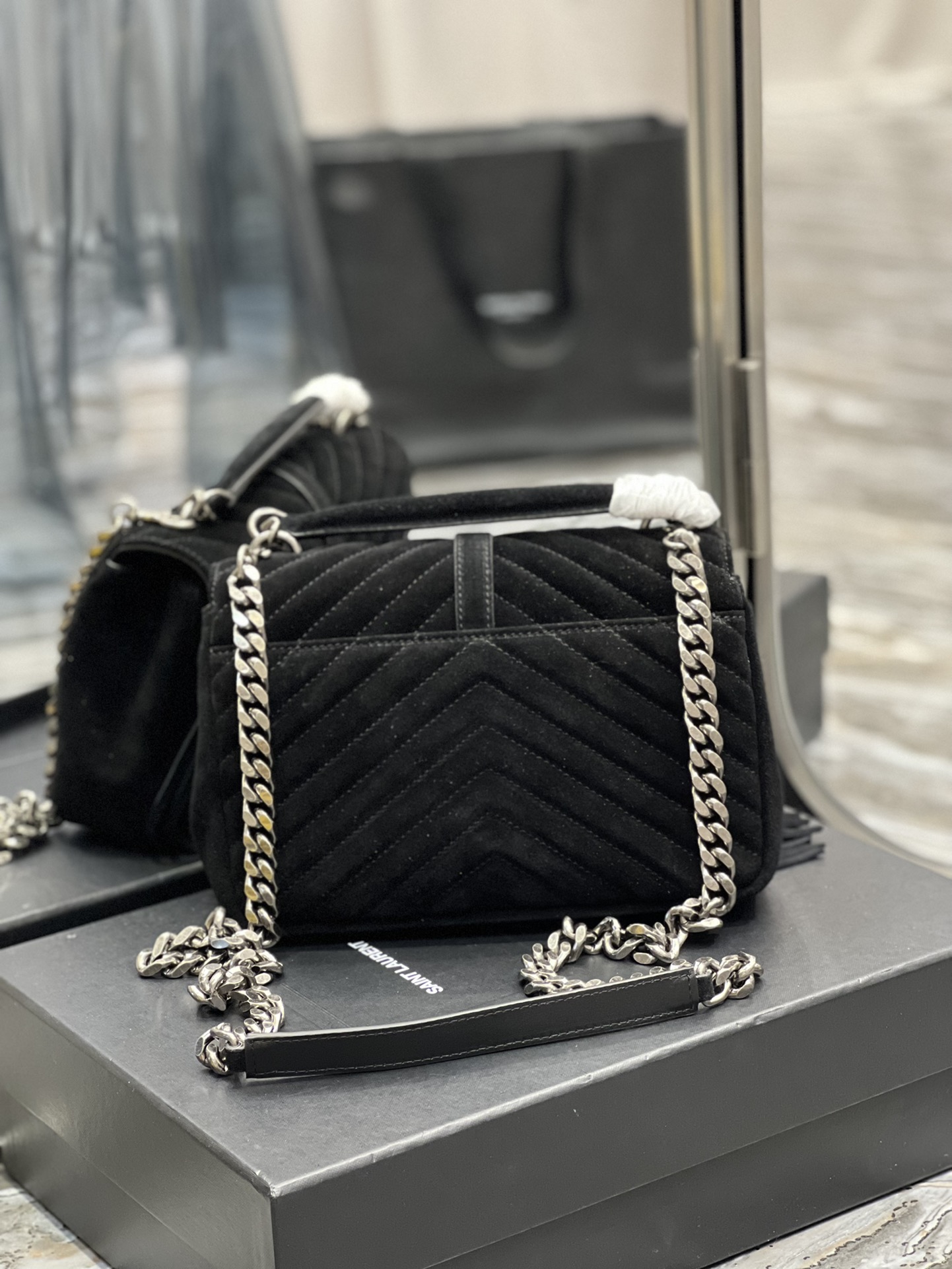 YS L Monogram College Bag-24*17*7CM