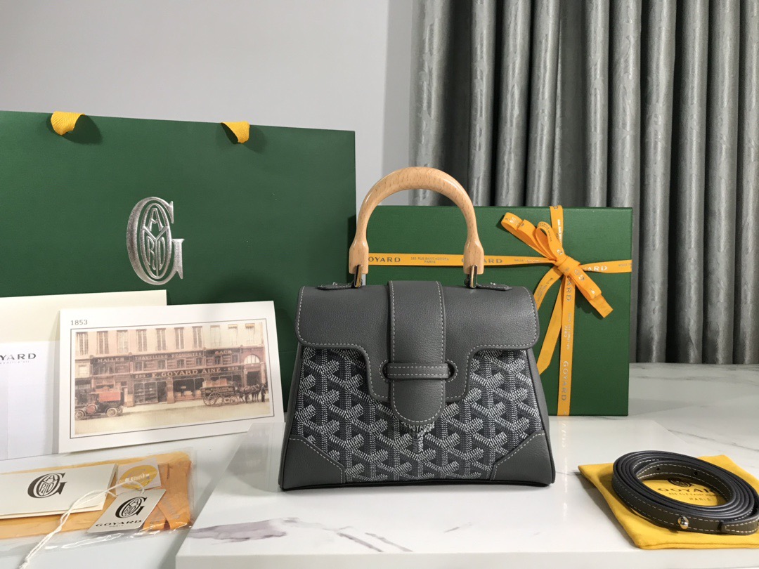 Goyard Coated Canvas and Leather Saigon Top Handle Bag-21CM