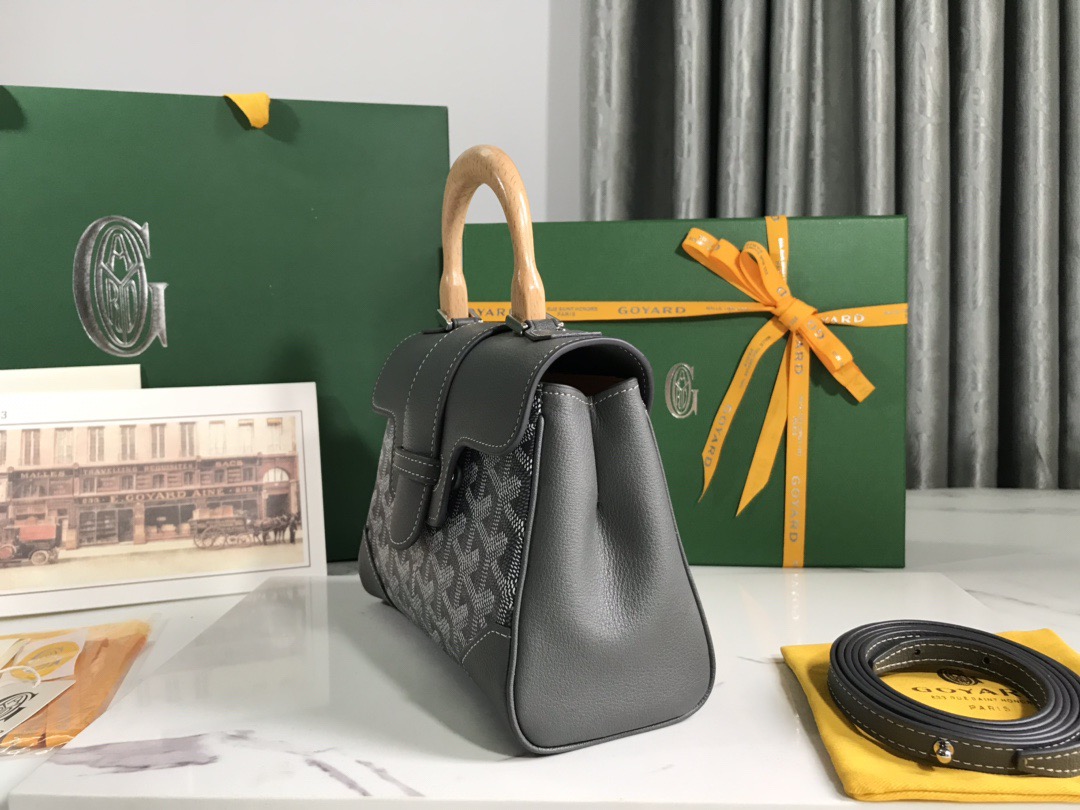 Goyard Coated Canvas and Leather Saigon Top Handle Bag-21CM