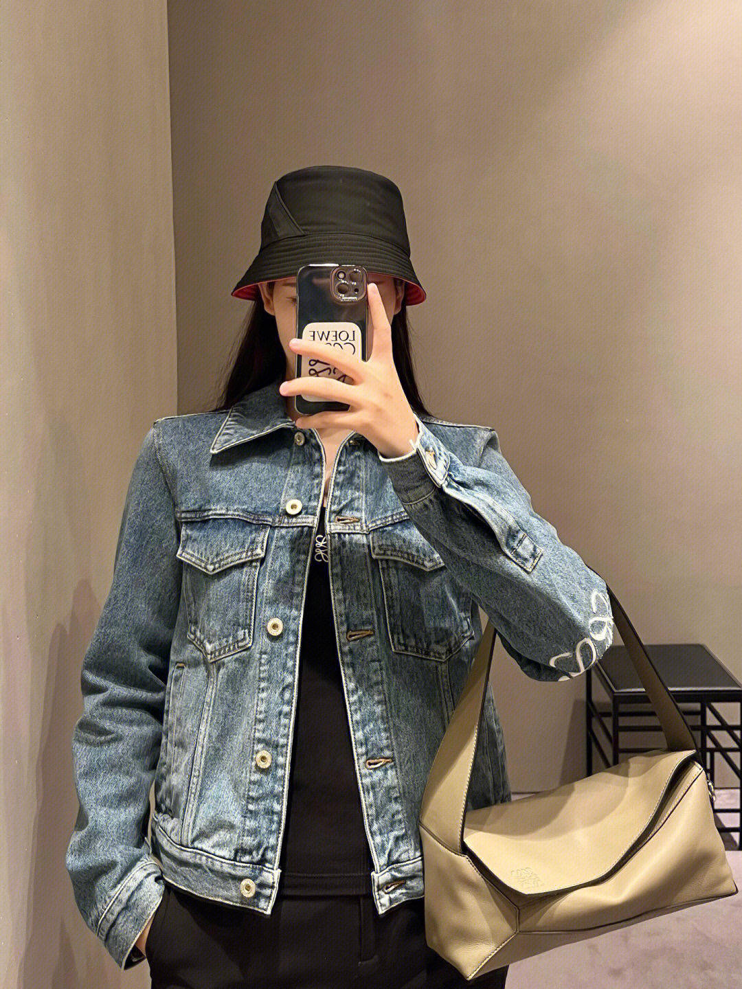 Loewe Anagram Jacket In Denim Blue