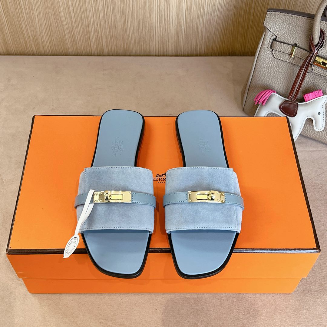 Hermes Giulia Sandals Goat Suede