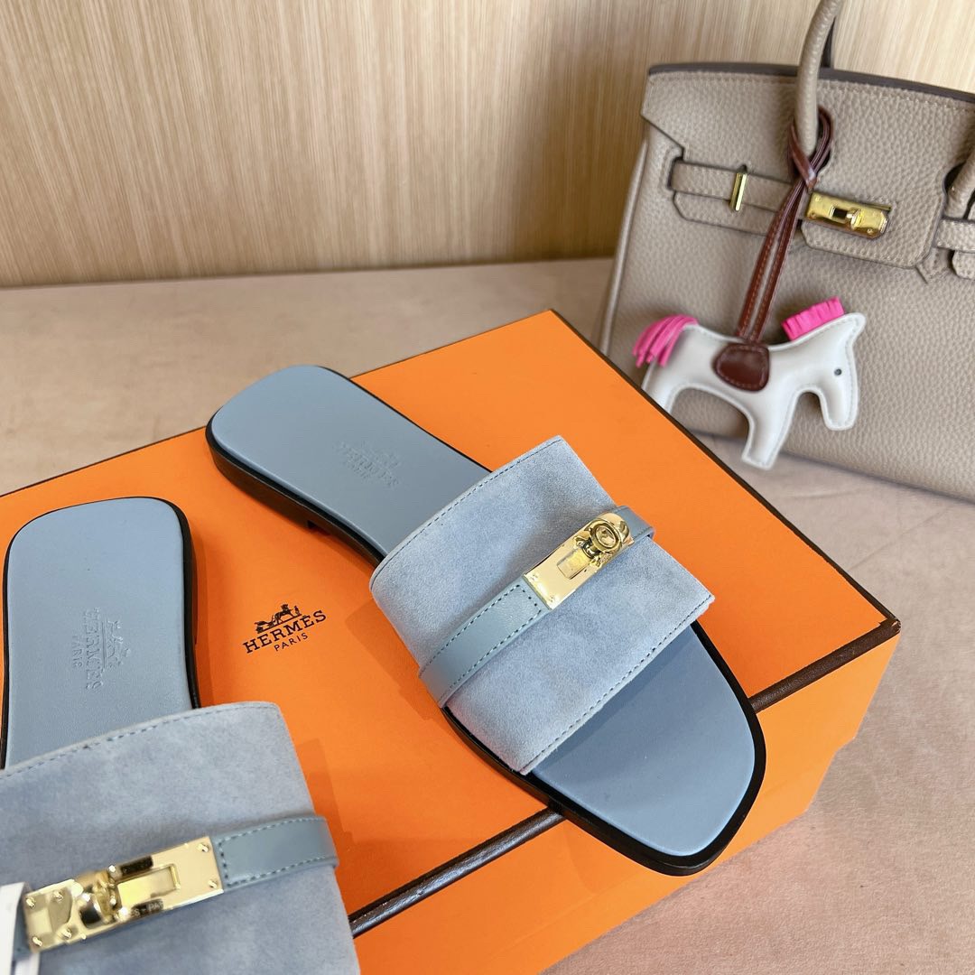 Hermes Giulia Sandals Goat Suede