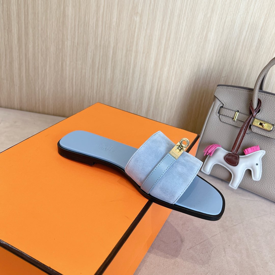 Hermes Giulia Sandals Goat Suede