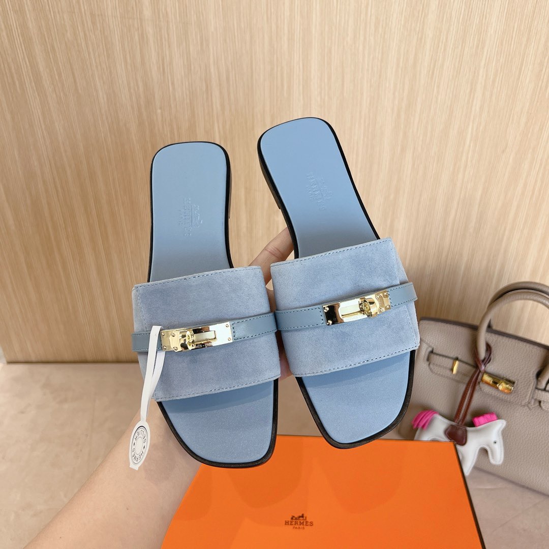 Hermes Giulia Sandals Goat Suede