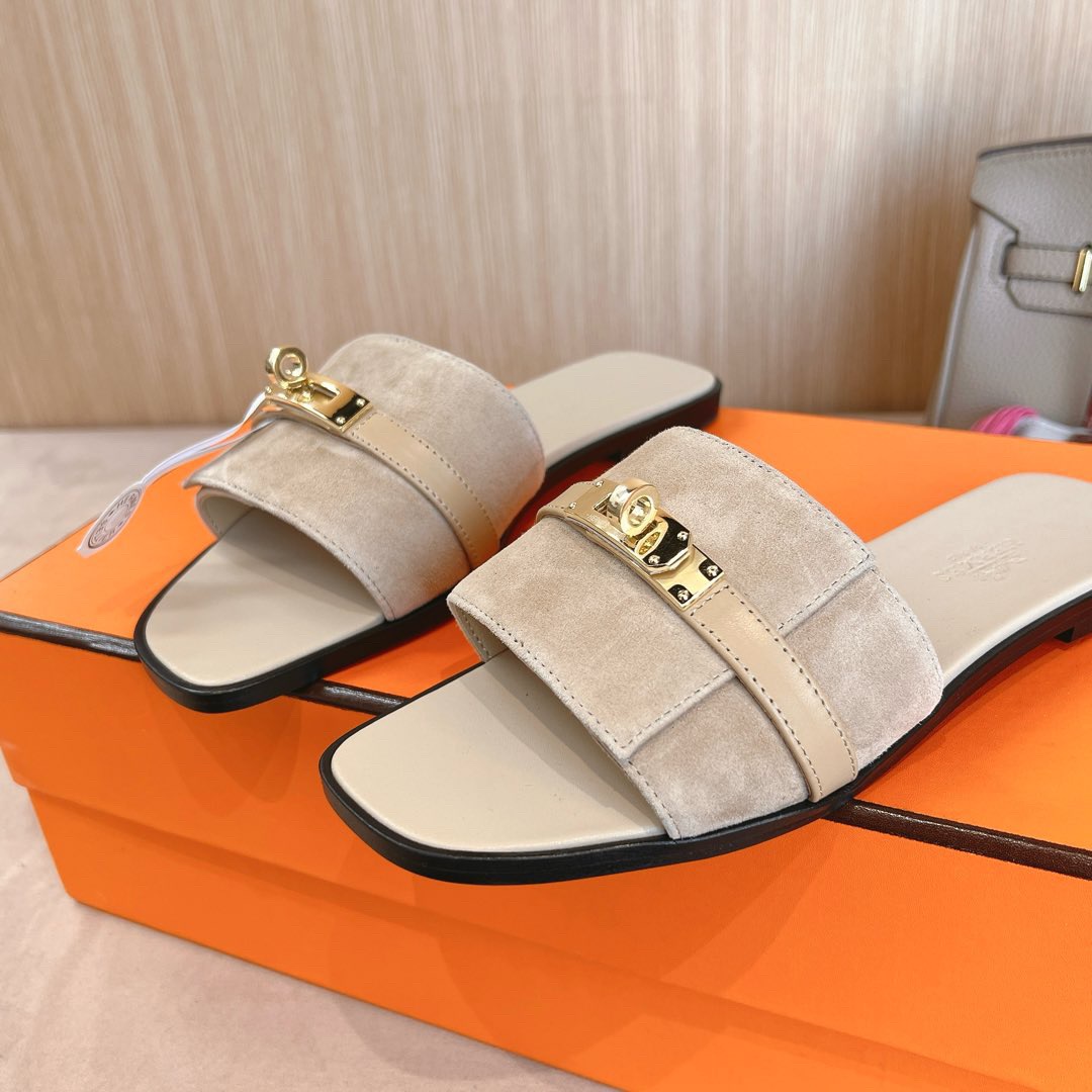 Hermes Giulia Sandals Goat Suede