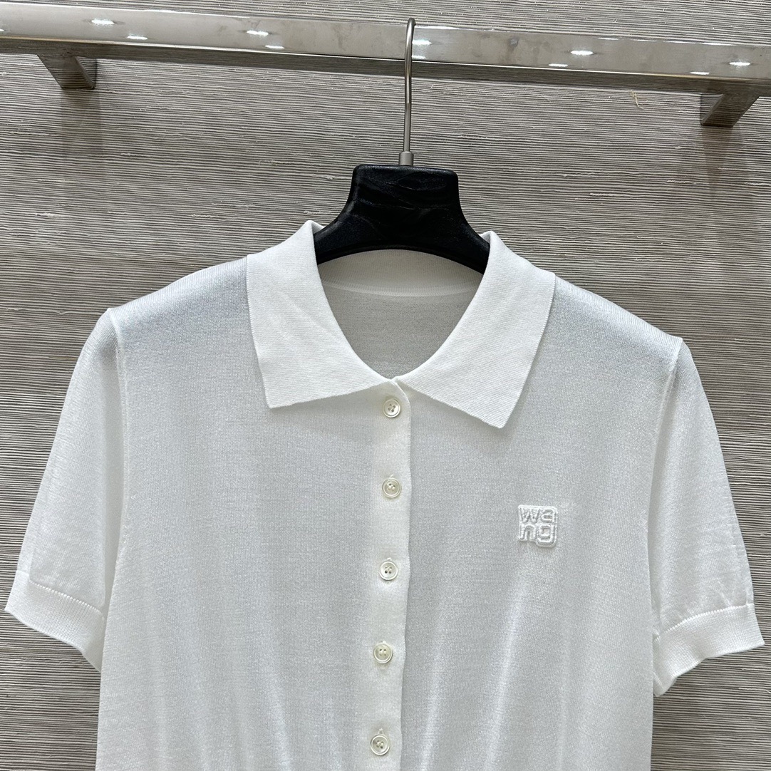 Alexanderwang.t Polo Collar Short Sleeves Cardigan