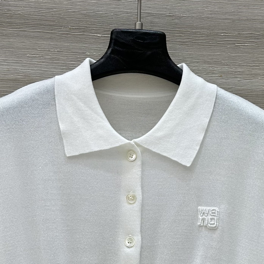 Alexanderwang.t Polo Collar Short Sleeves Cardigan