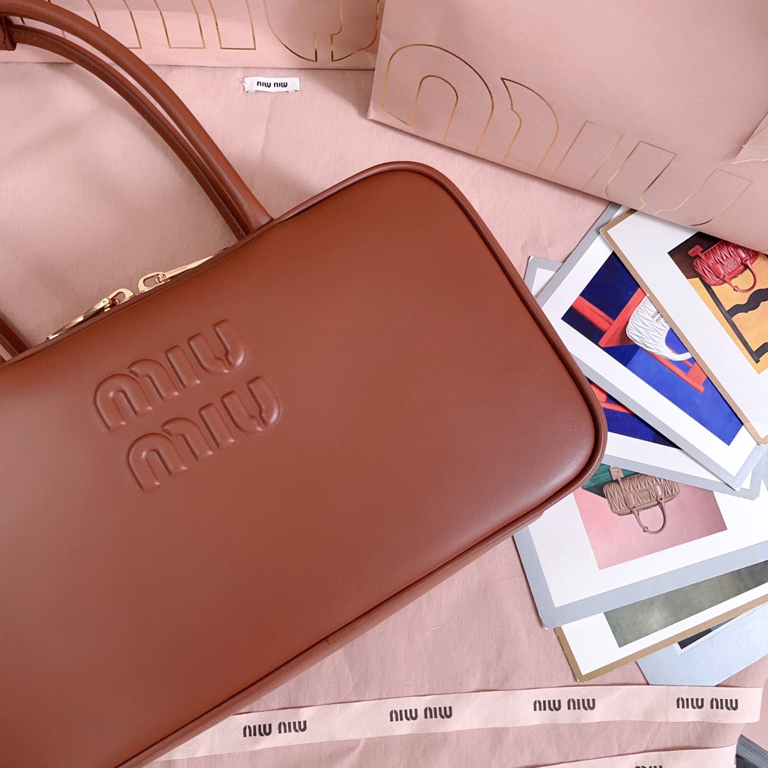 MiuMiu Leather Top Handbag-29X17X9CM