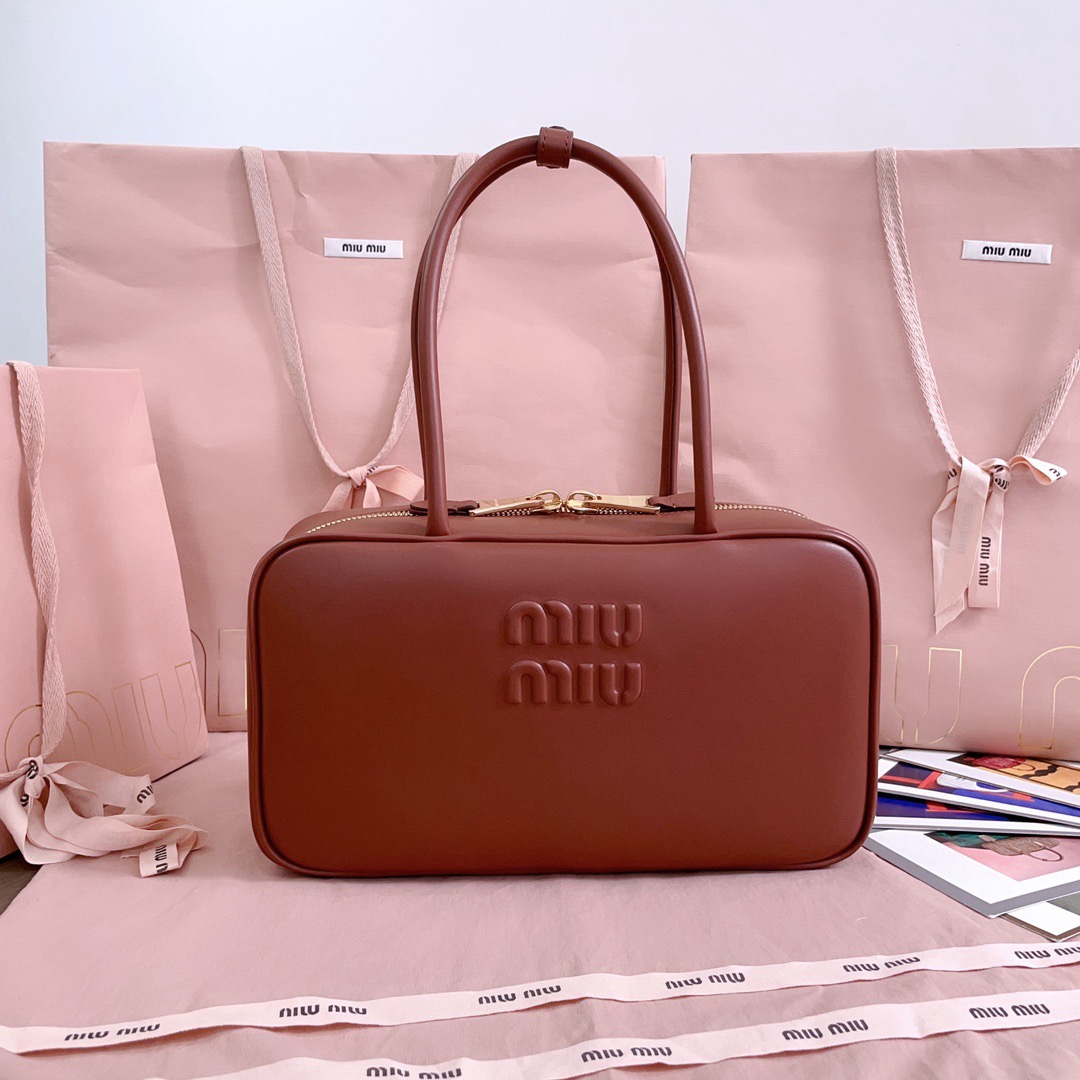 MiuMiu Leather Top Handbag-29X17X9CM