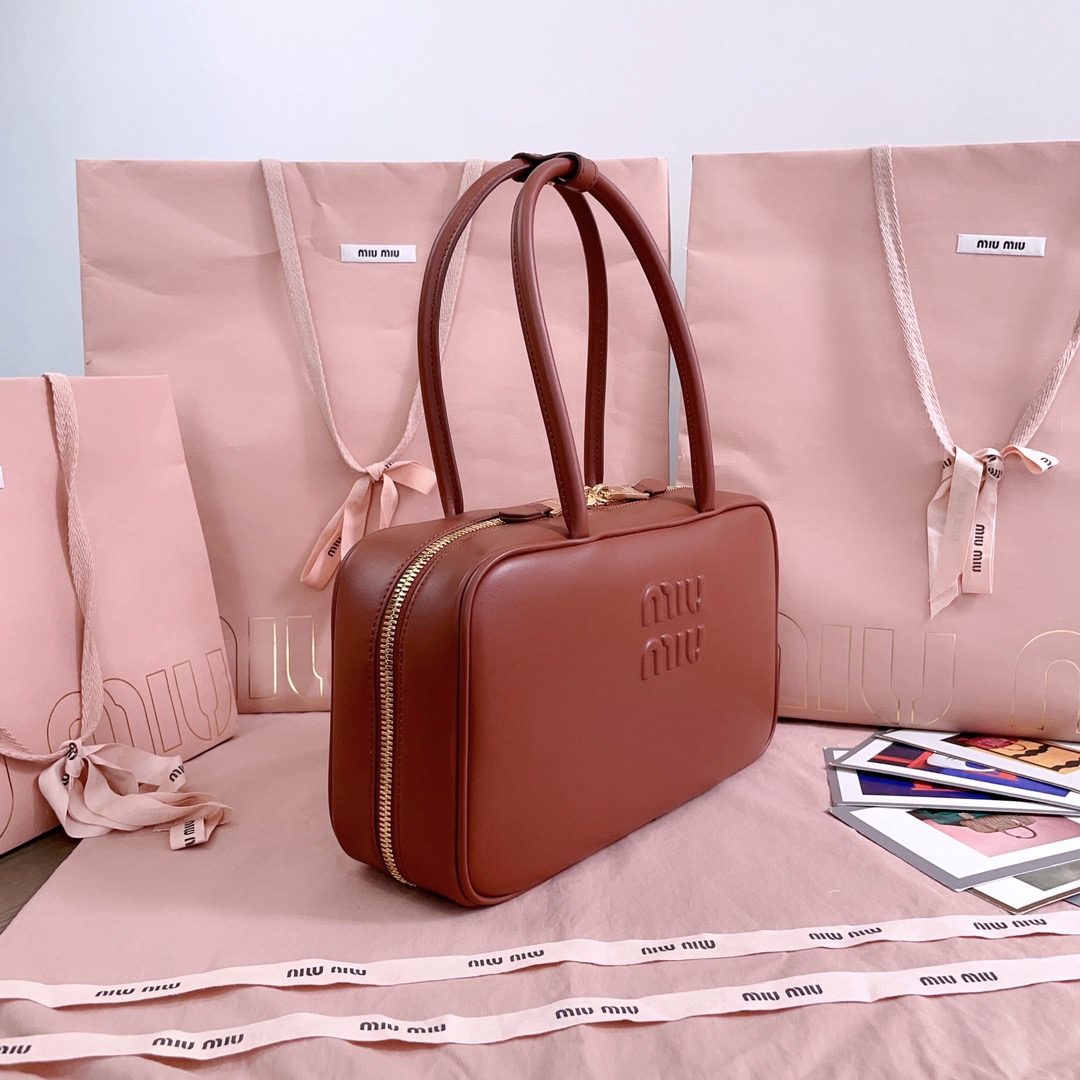MiuMiu Leather Top Handbag-29X17X9CM