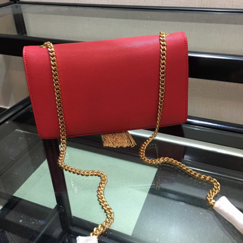 Y*L medium in grain de pouder embossed leather-24*14.5*5.5cm