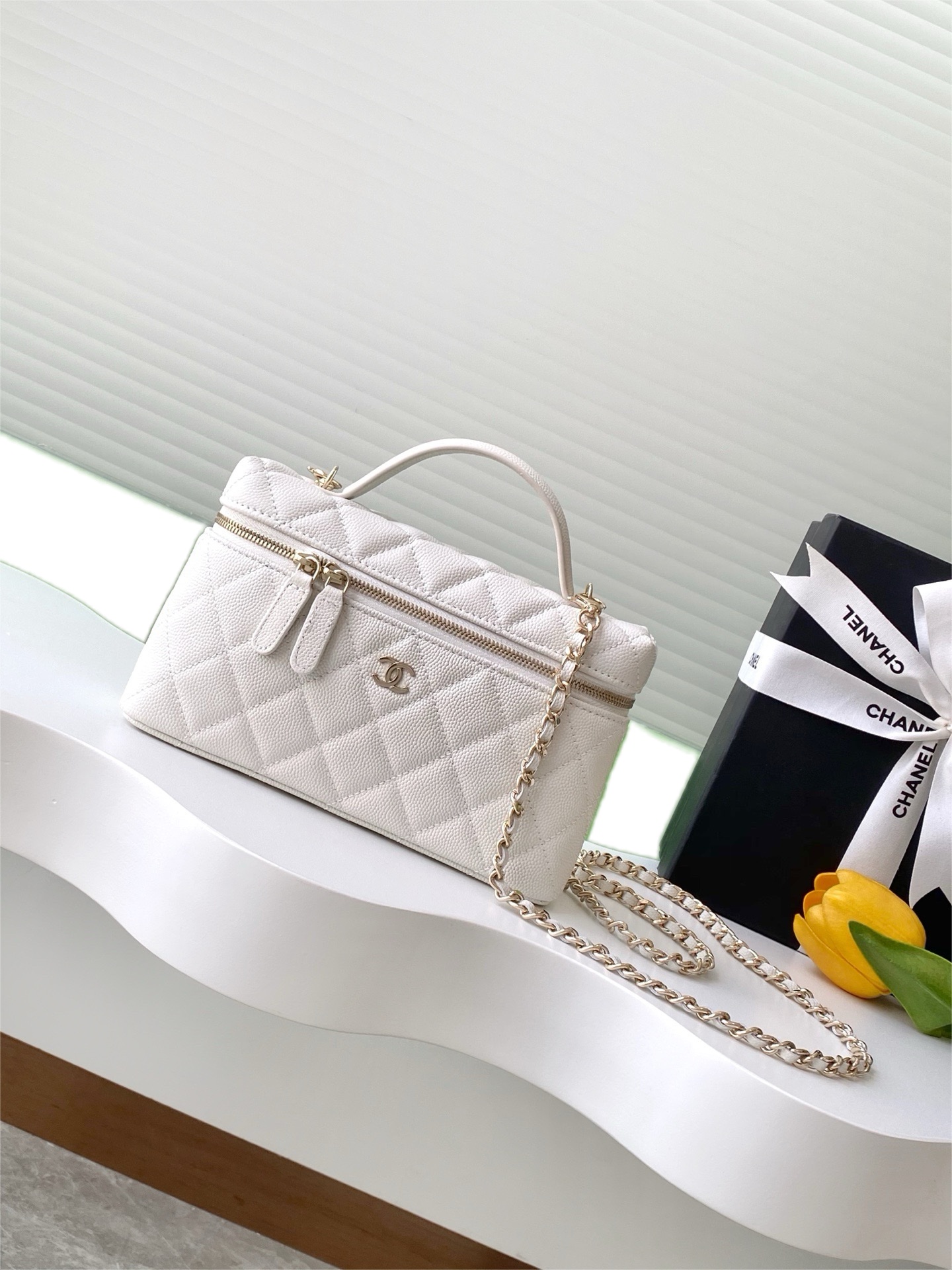 Ch@nel Cosmetic Bag-Caviar-18CM