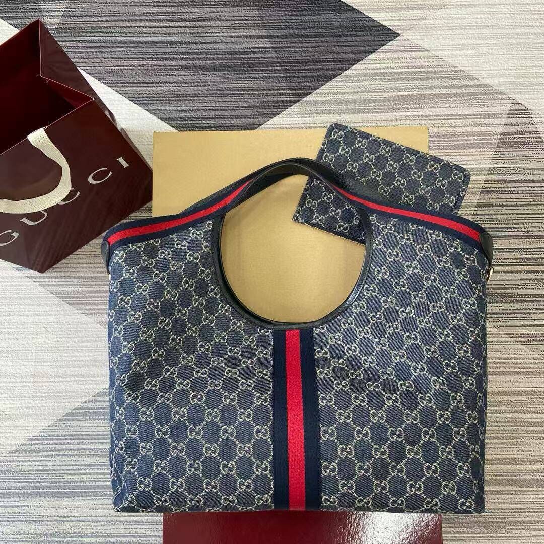 Gucc*Giglio Large Tote Bag GG Canvas-50*47*14cm
