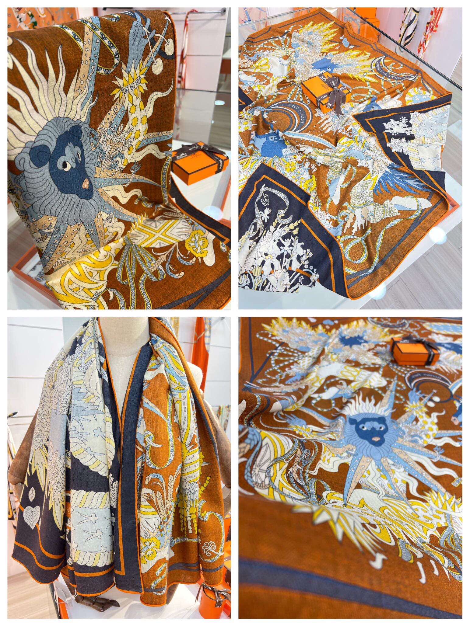 H**mes shawls-140*140cm