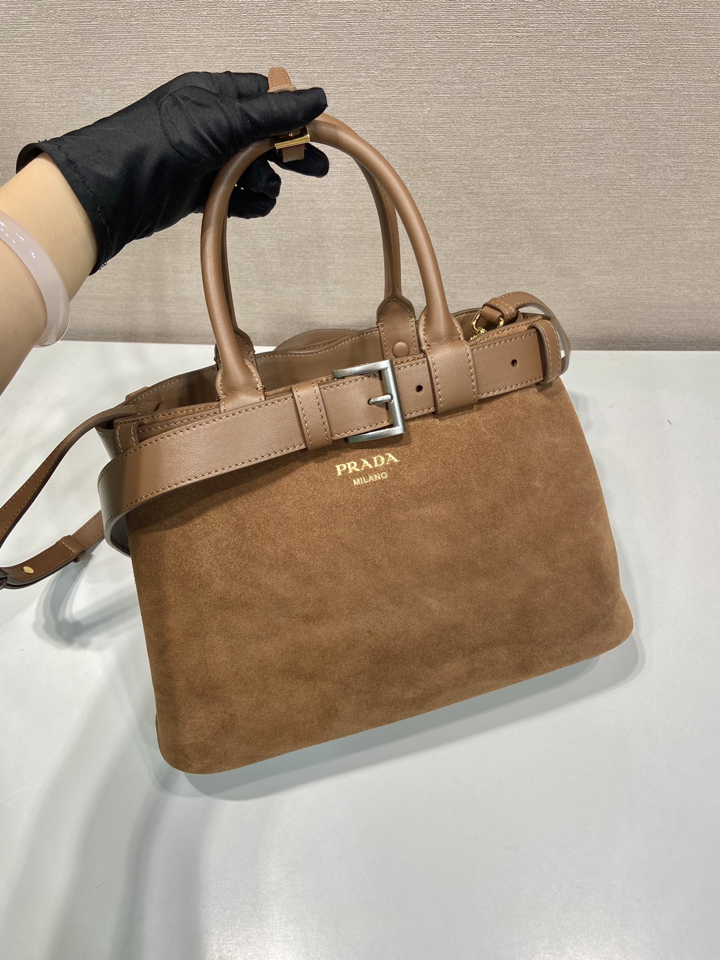 Pra*a double1ba434 bag-32Ｘ23Ｘ11cm