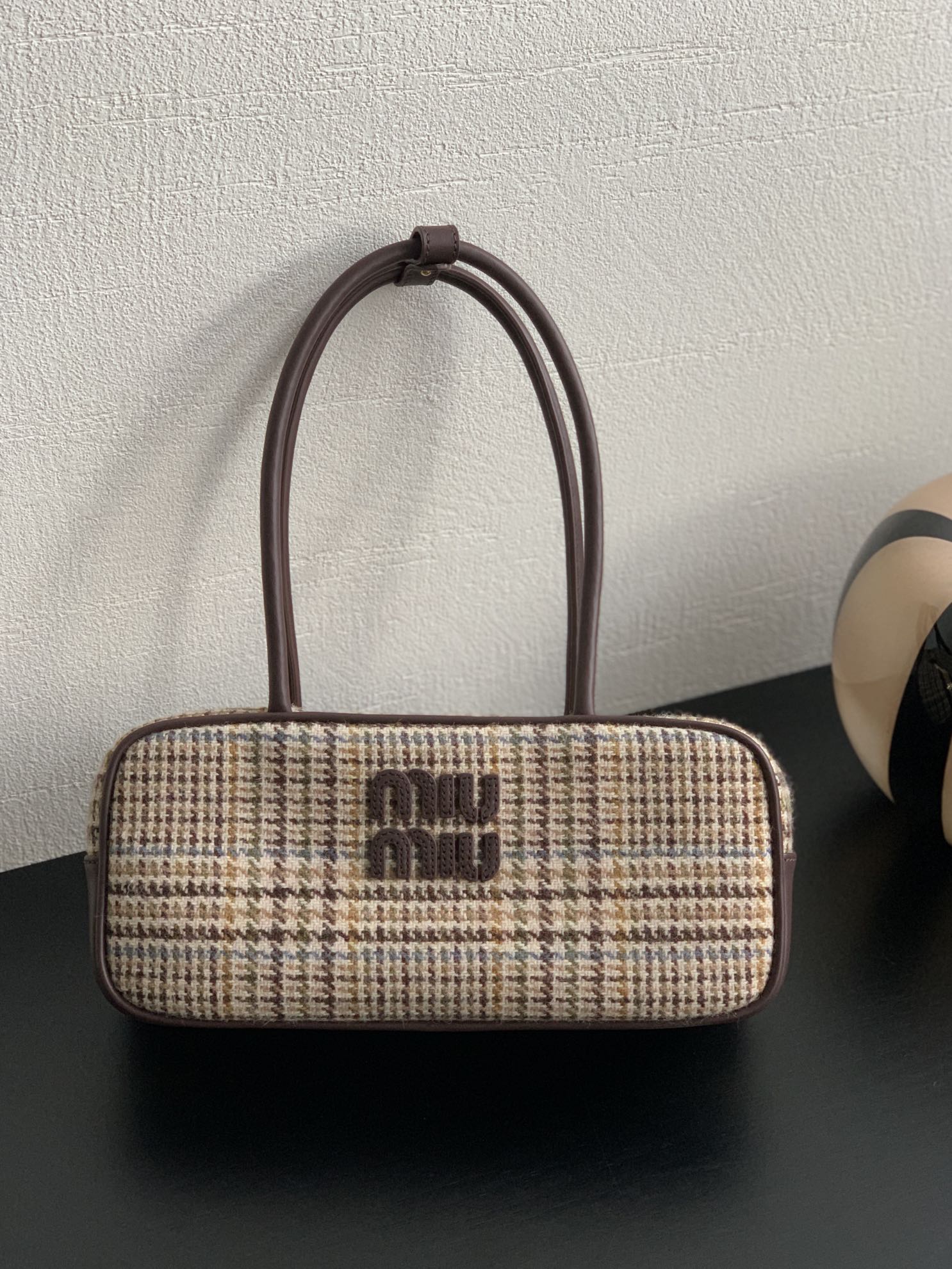 MiuMiu Beau Top-Handle Tratan Bag -27×12×9CM