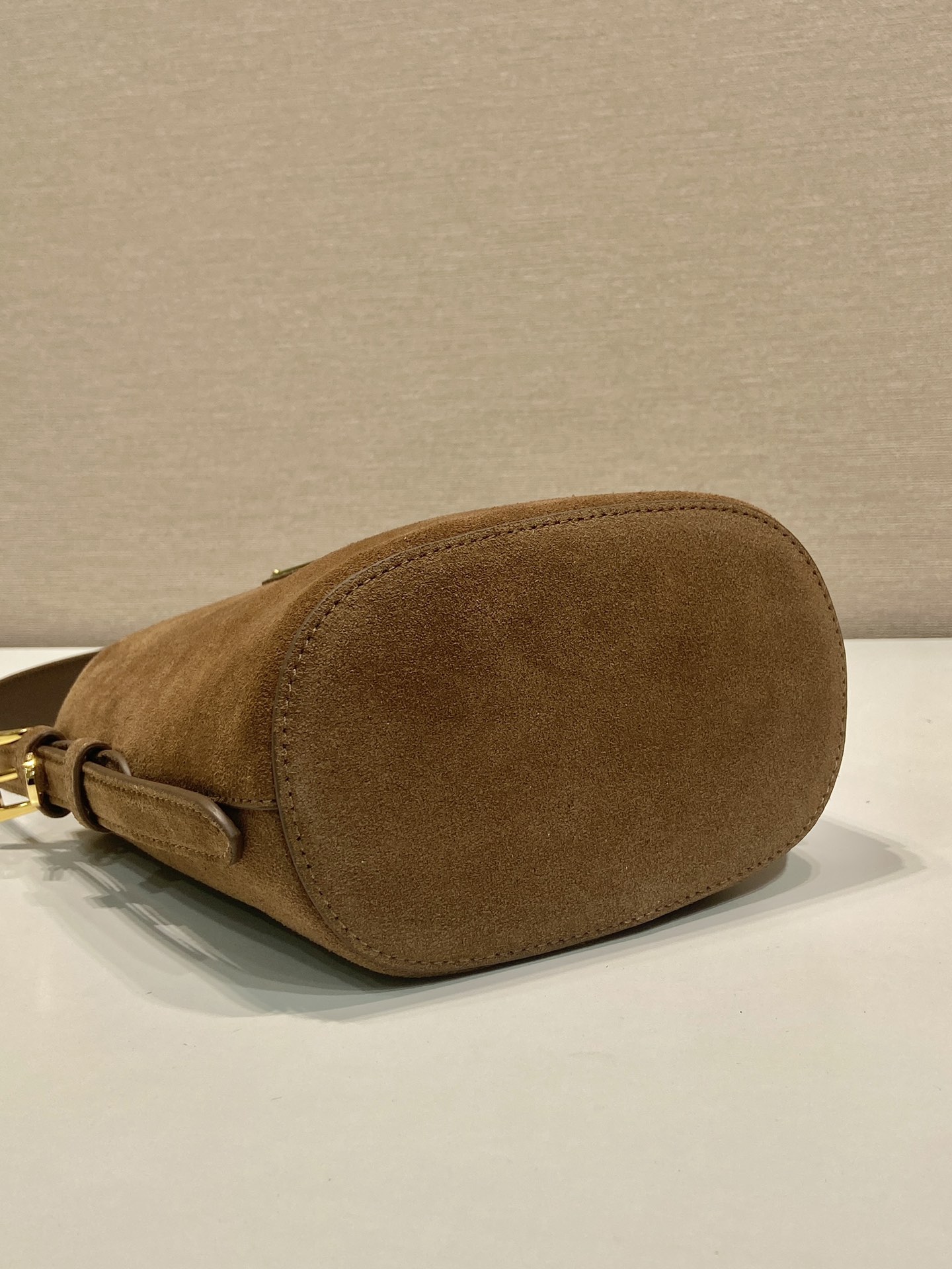 Prada Cinnamon Suede Mini Bucket Bag-1BE078A-31*18*10CM