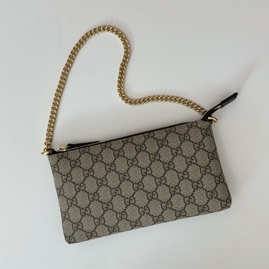 Gucci GG Supreme Monogram Wrist Wallet-22.5*13*2.5CM