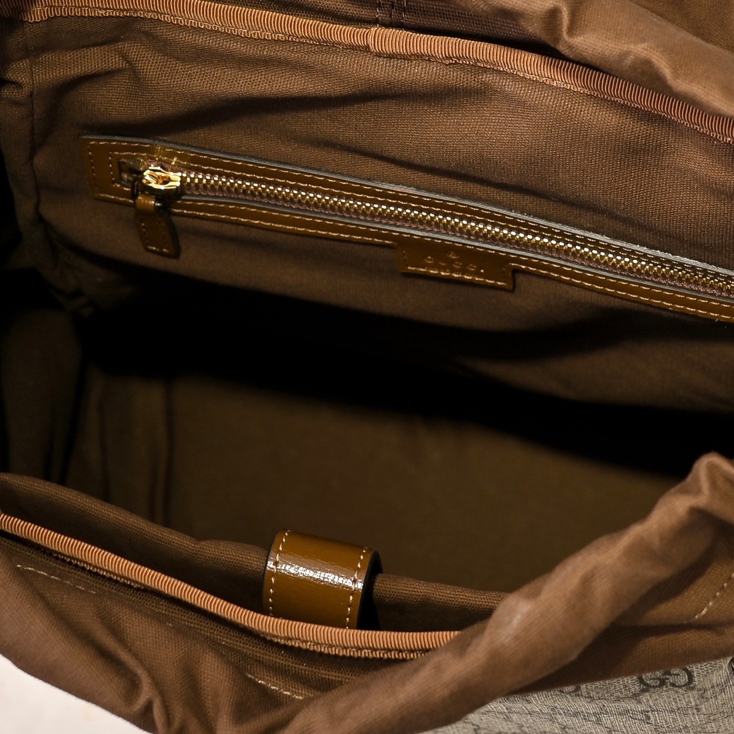 Gucci Backpack Medium GG Supreme Canvas Beige/Ebony-26*43*18CM