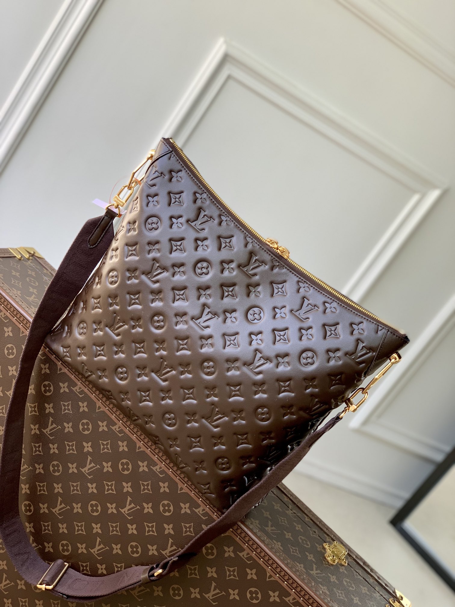 Louis Vuitton Coussin Hobo MM Black Calf Bag-38*33*10CM