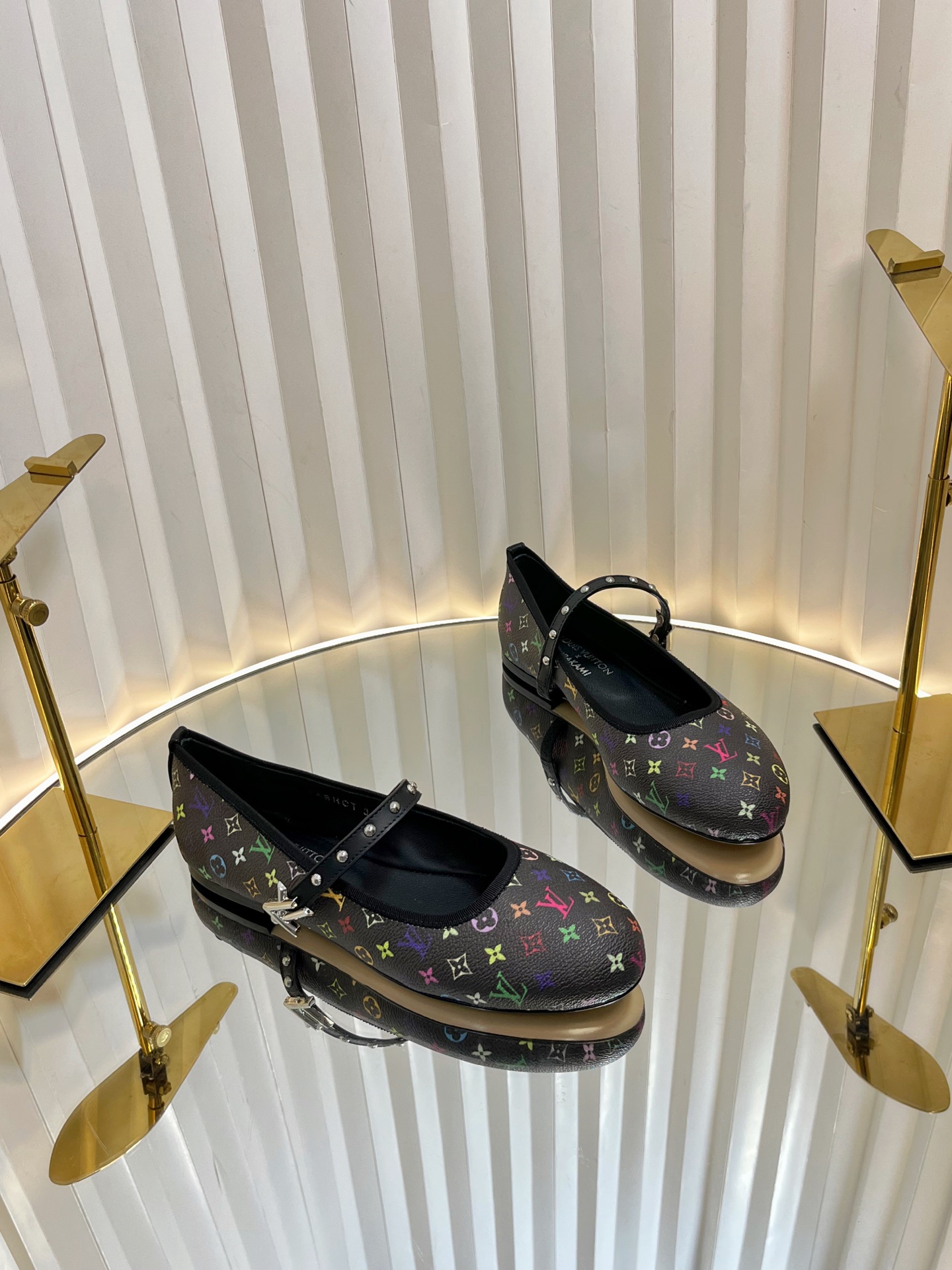 Louis Vuitton Romy Flat Ballerina Takashi Murakami Black(Women