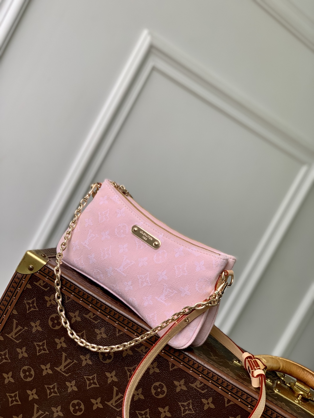 Louis Vuitton Liv Pochette Monogram Denim Bag -M14159-13.5 x 6.5 x 24.5CM