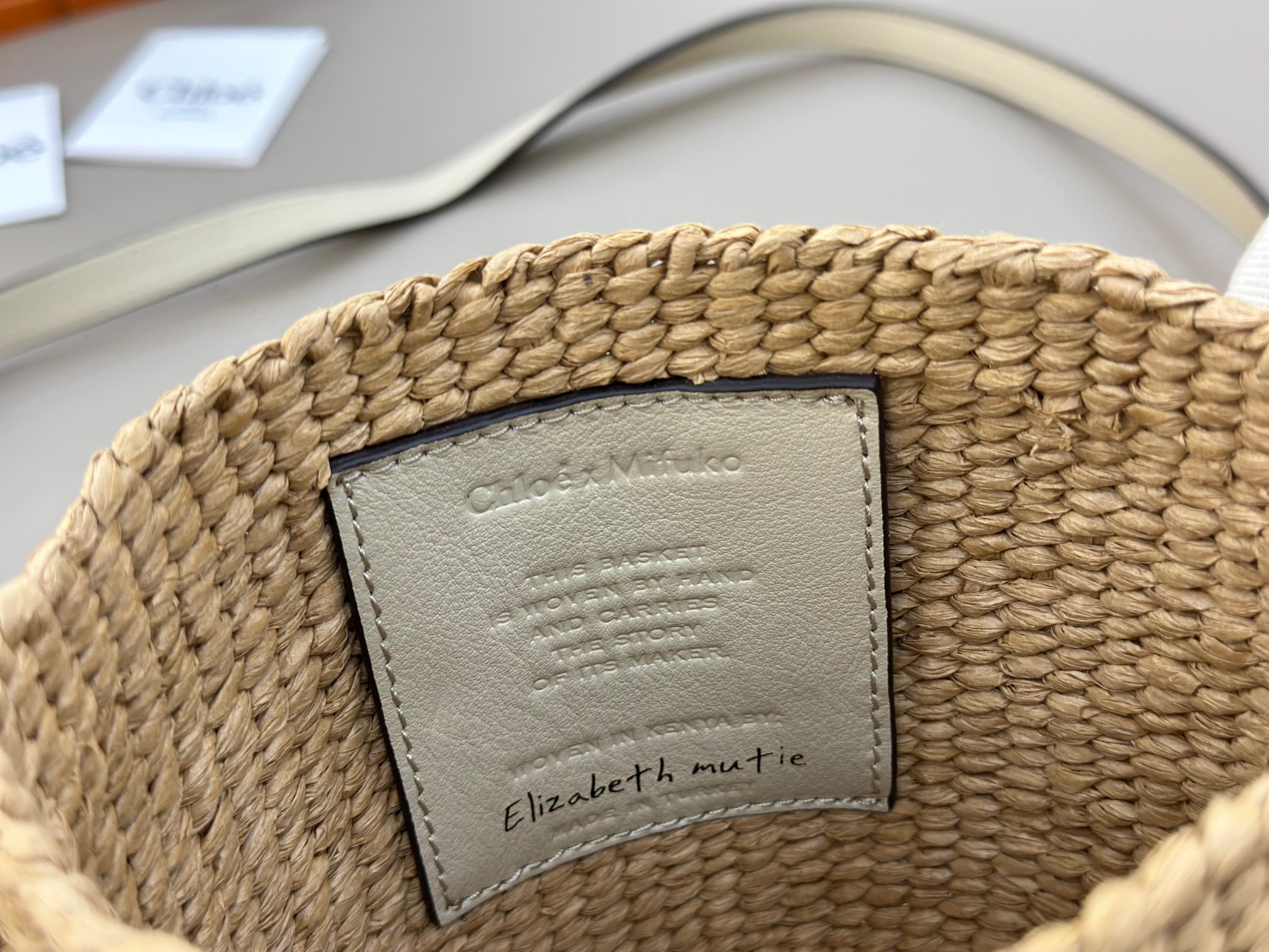 Chloé Mini Horse Medal Basket In Natural Fibers-14x12.5x14CM