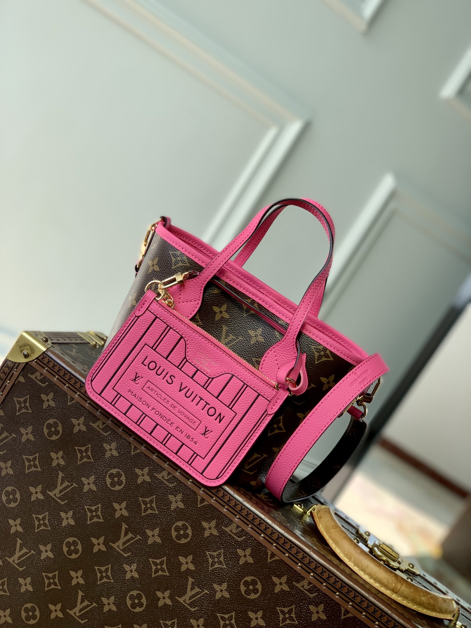 Louis Vuitton Neverfull Bandoulière Inside Out BB-M12099-24 x 14 x 9CM