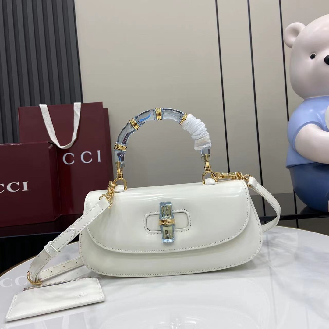 Gucci Bamboo Diva Bag In Lilac Leather -26.5*13*8CM