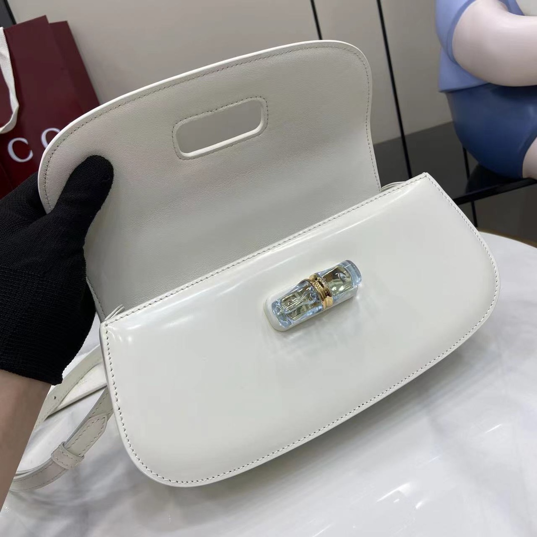 Gucci Bamboo Diva Bag In Lilac Leather -26.5*13*8CM