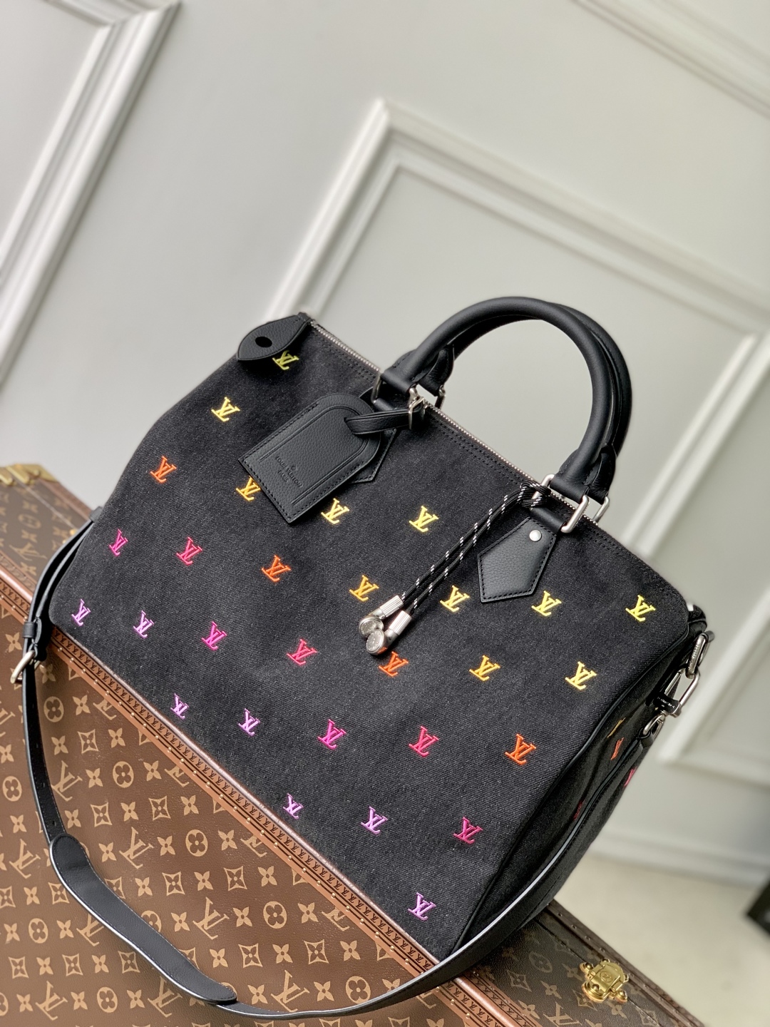 Louis Vuitton Speedy 40 Bandoulière以LV Blason Denim-40 x 26 x 23CM