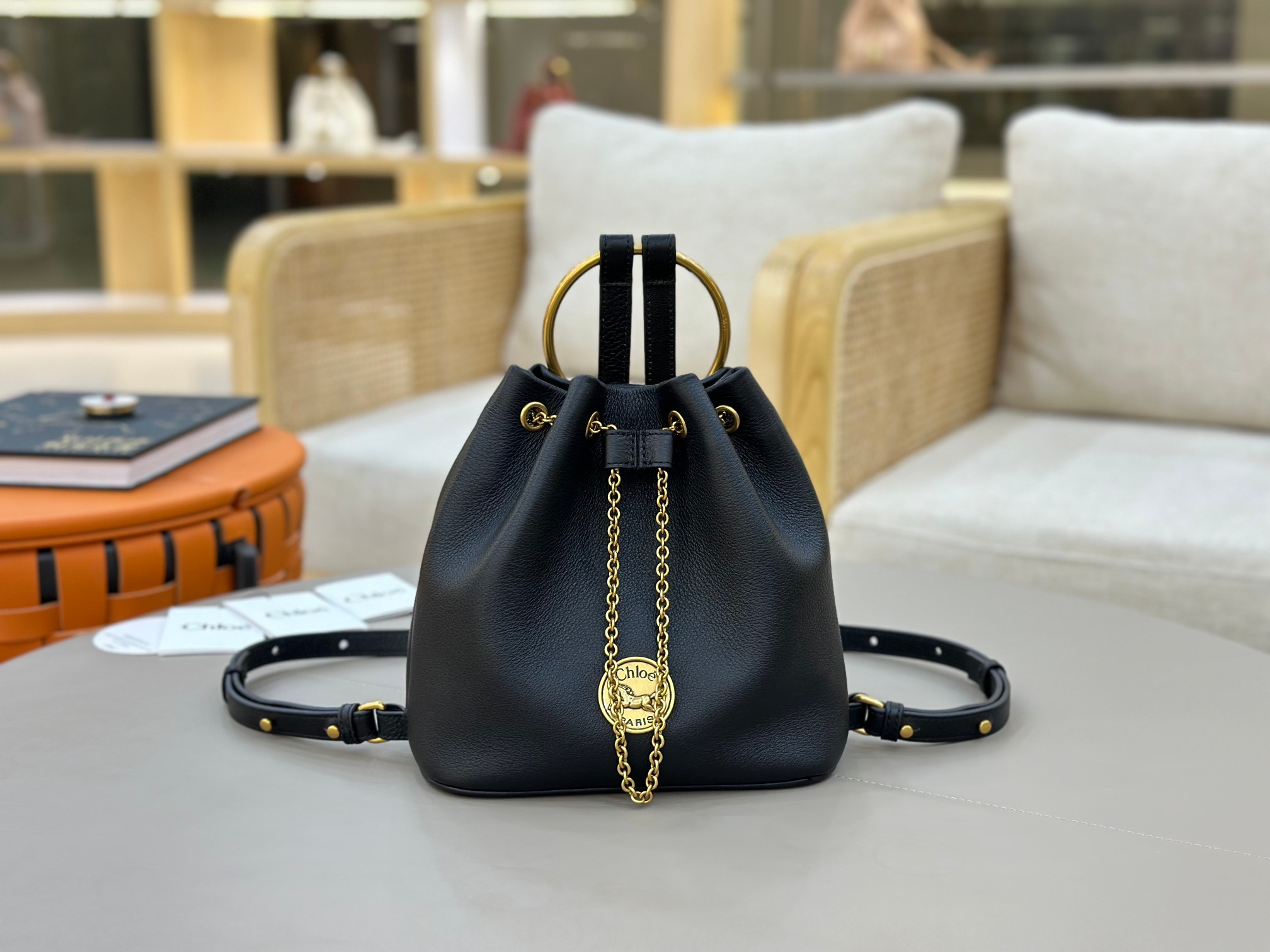 Chloé Bracelet Backpack In Grained Leather-22*20*10.5CM