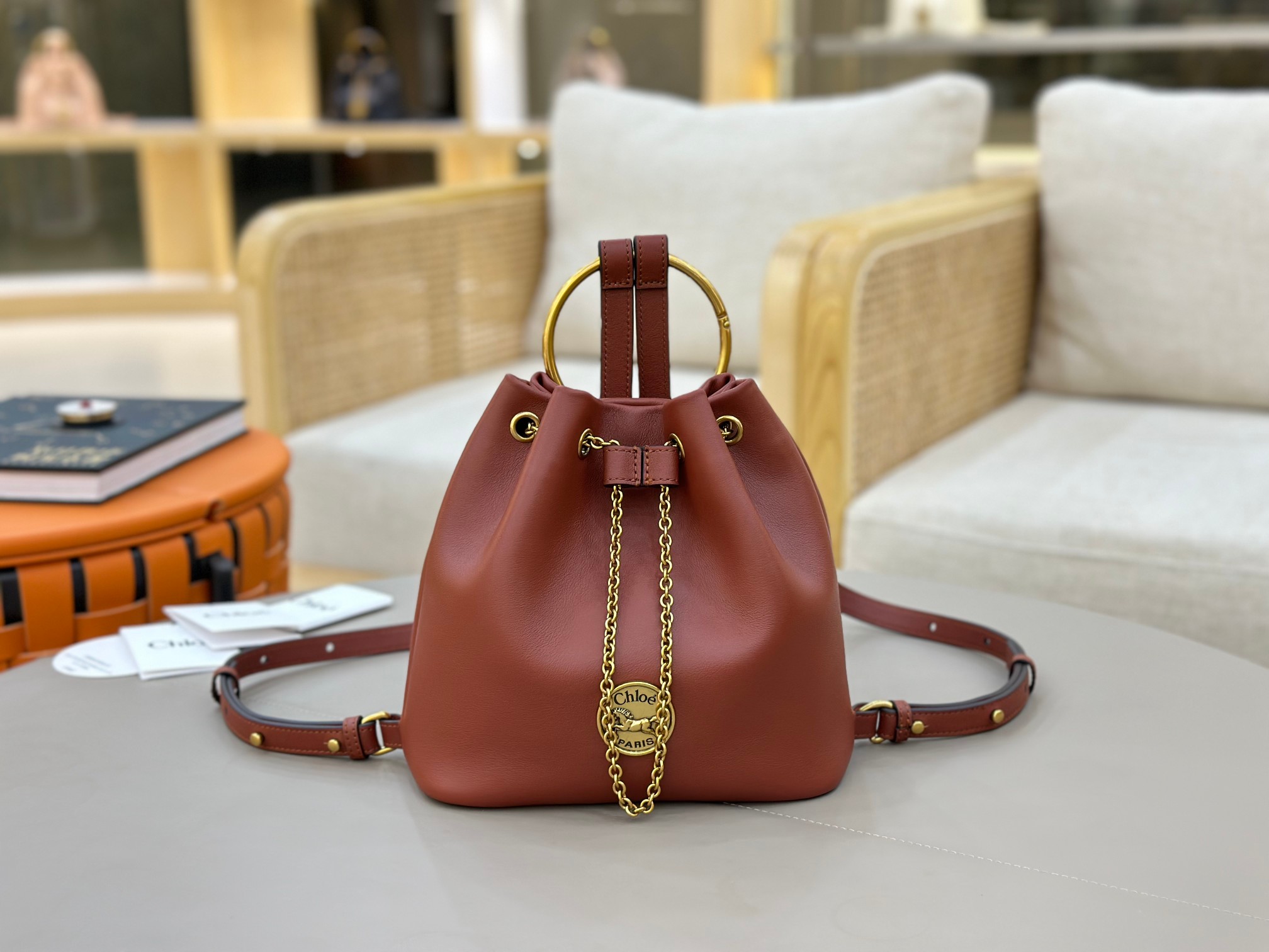 Chloé Bracelet Backpack In Grained Leather-22*20*10.5CM