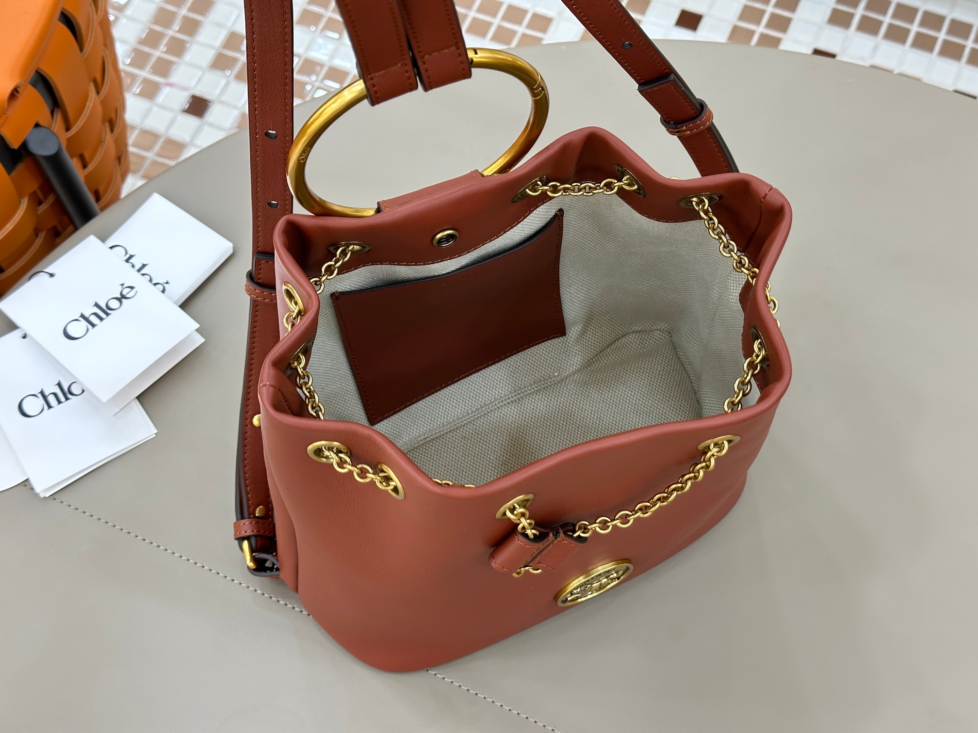 Chloé Bracelet Backpack In Grained Leather-22*20*10.5CM