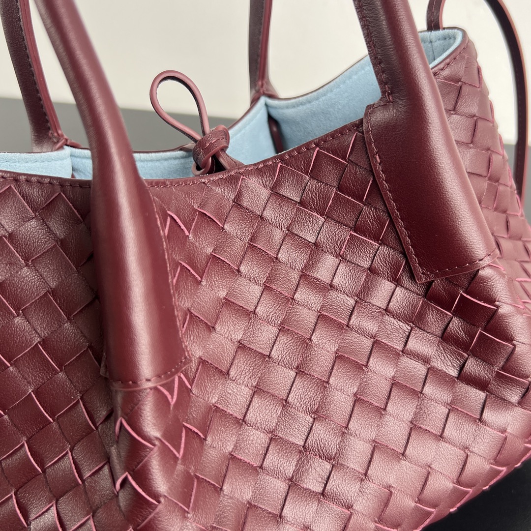 Bottega Veneta Burgundy Pinacoteca Reversible Tote -24*15*12CM