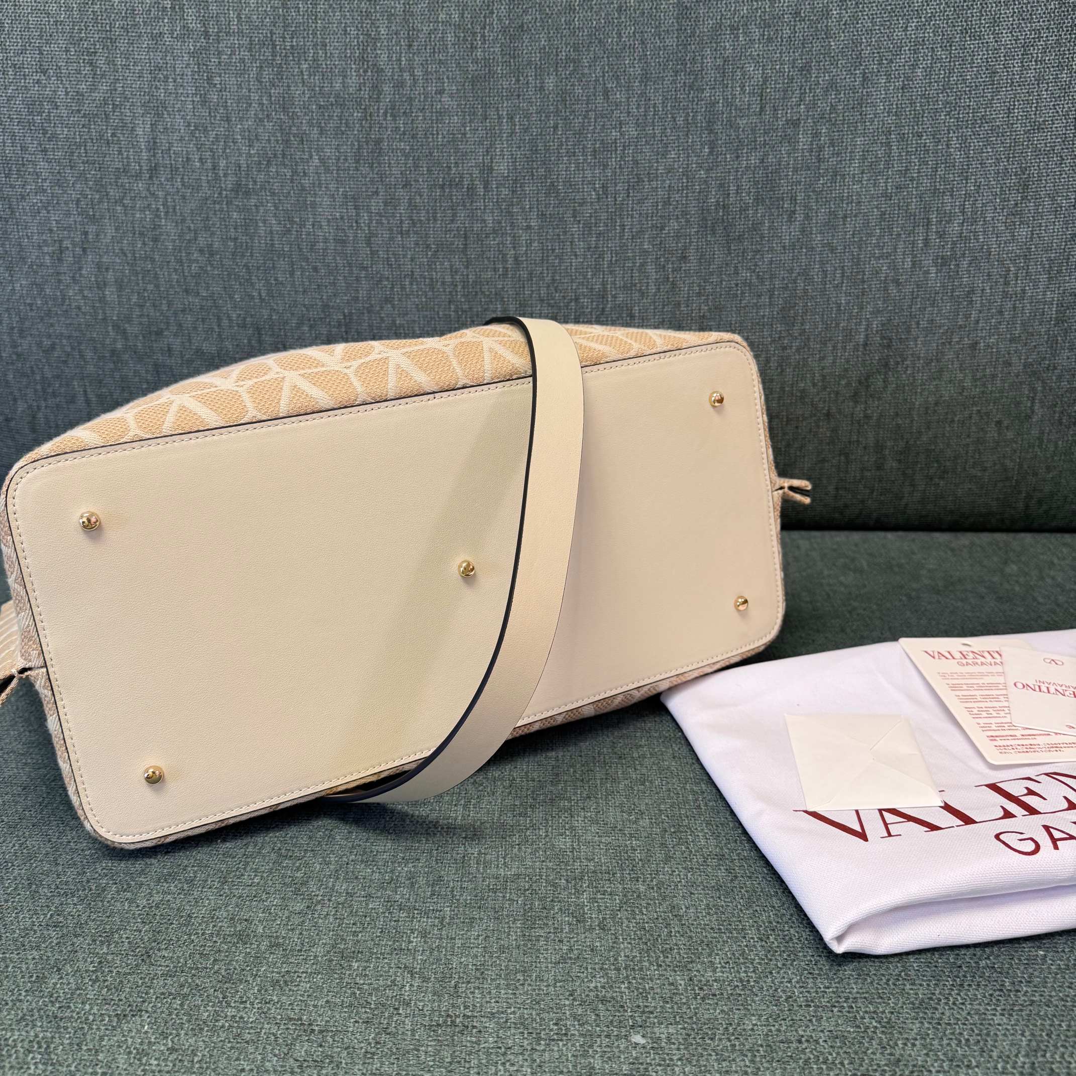 Valentino Garavani Toile Iconographe Raffia Tote Bag