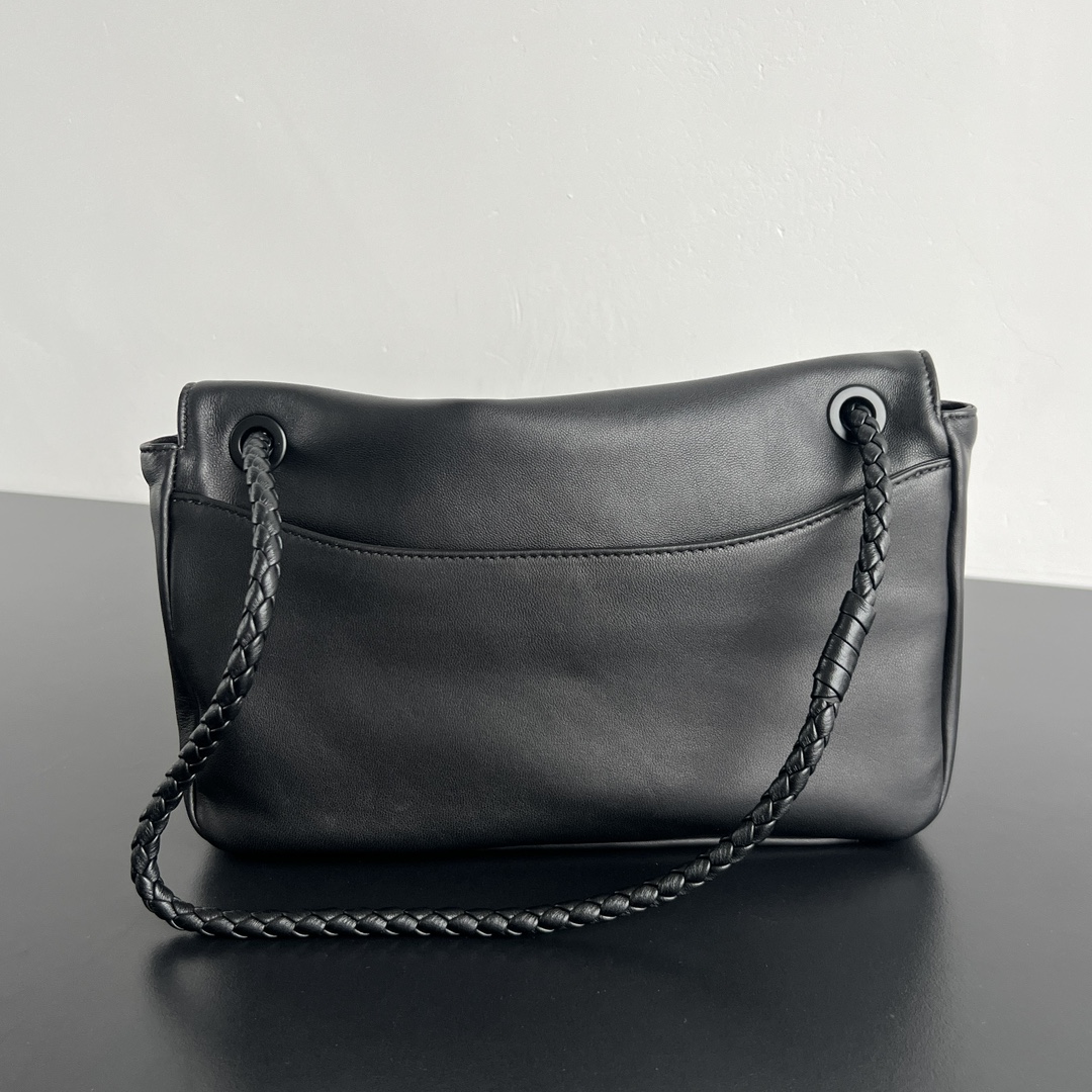 Bottega Veneta Soft Lock Leather Shoulder Bag-27x16x6CM