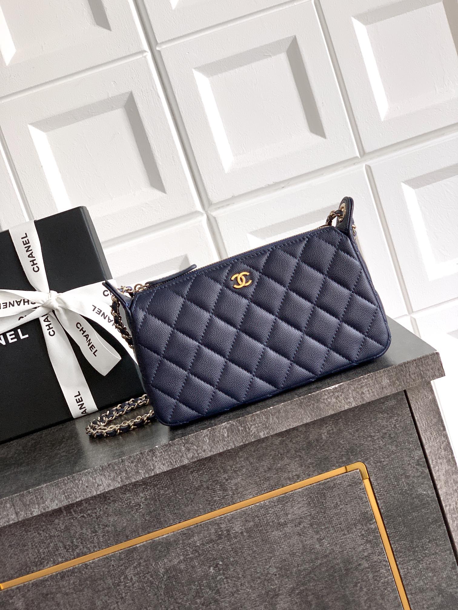 Ch@nel Lambskin Quilted Small Clutch With Chain -12x21x5.5CM