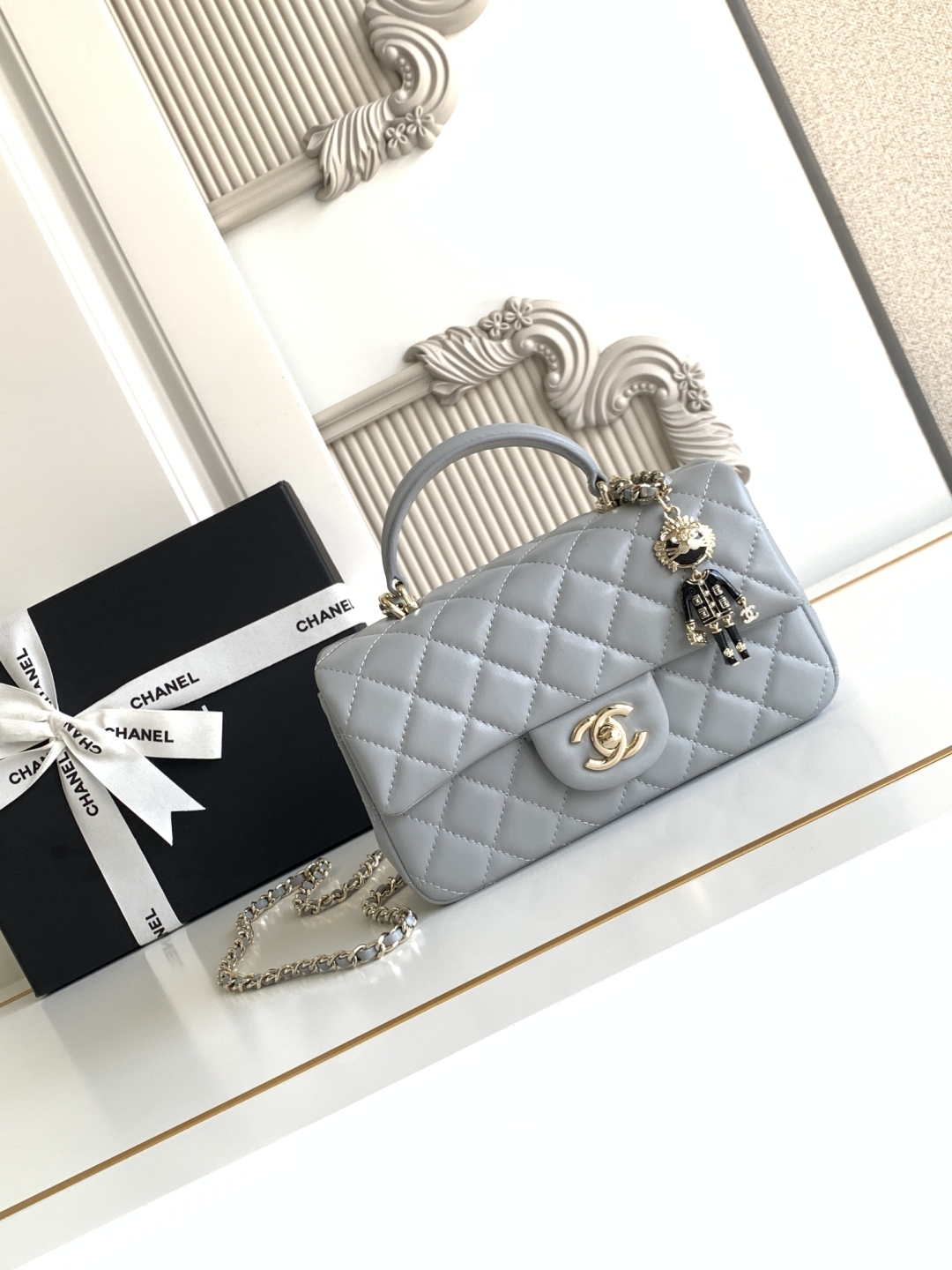 Ch@nel Flap Bag Mini CF handle -20x12x6cm