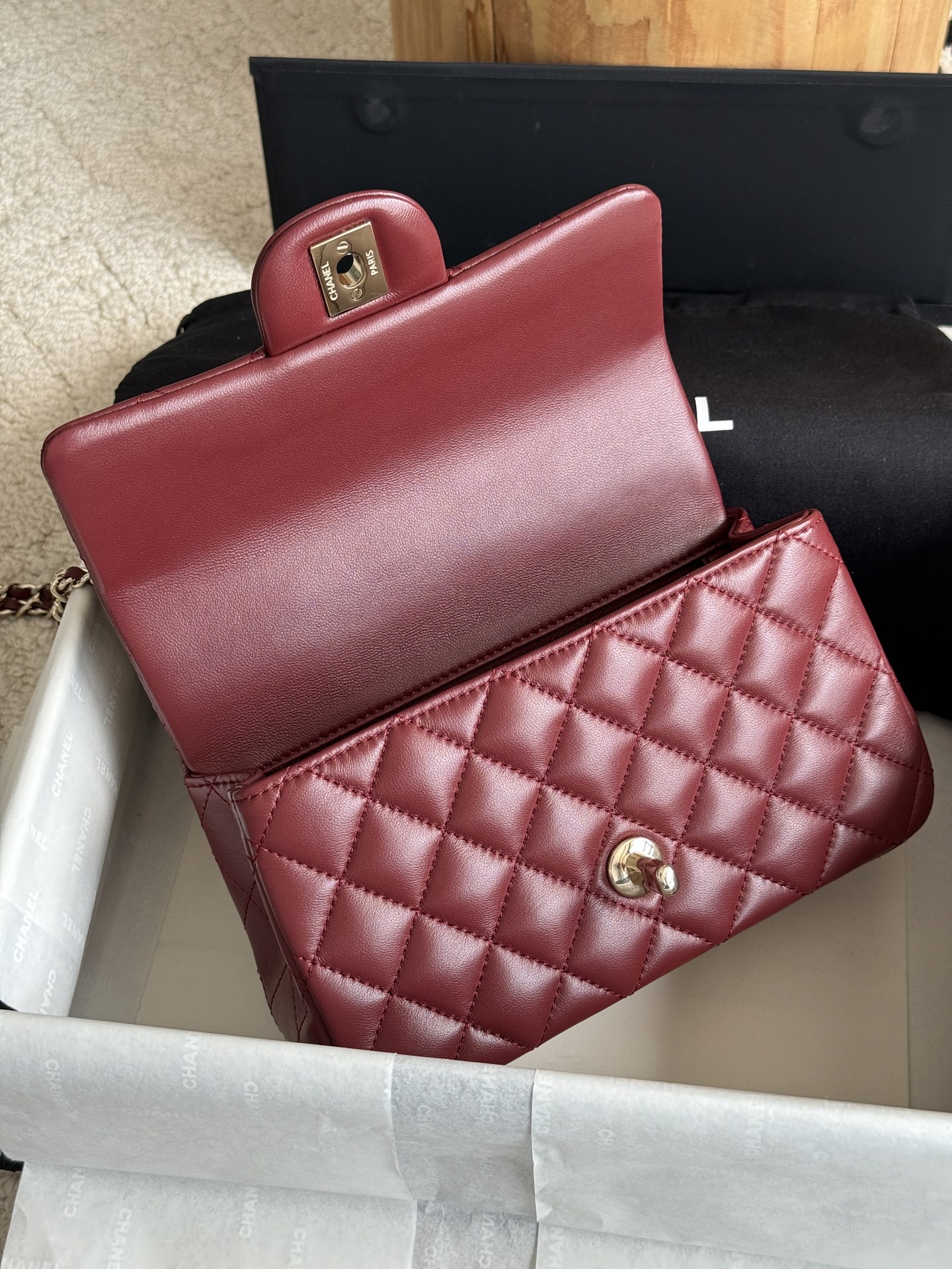 Ch@nel Flap Bag Mini CF handle -20*13*9cm