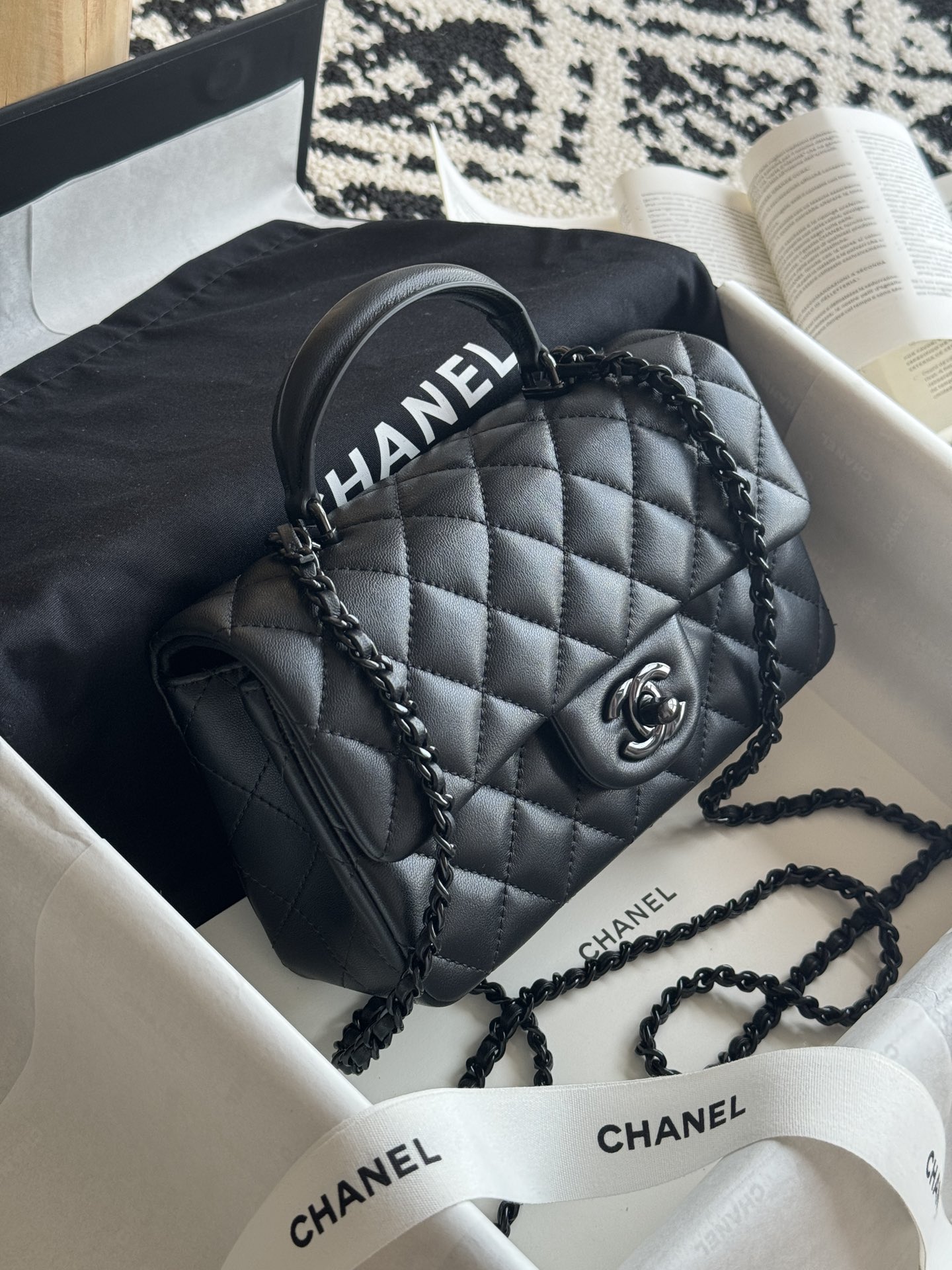 Ch@nel Flap Bag Mini CF handle -20*13*9cm