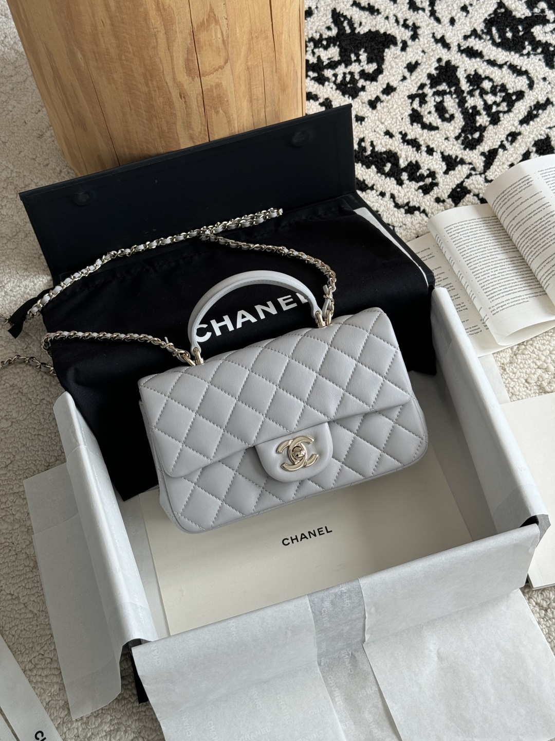 Ch@nel Flap Bag Mini CF handle -20*13*9cm