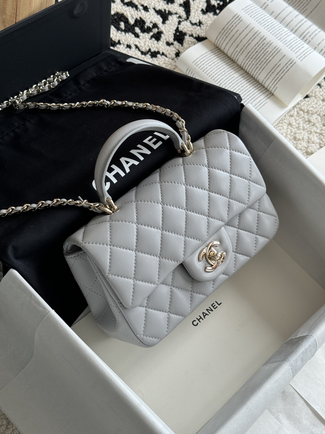Ch@nel Flap Bag Mini CF handle -20*13*9cm